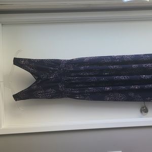 Maternity Dress Navy blue with pink floral print.